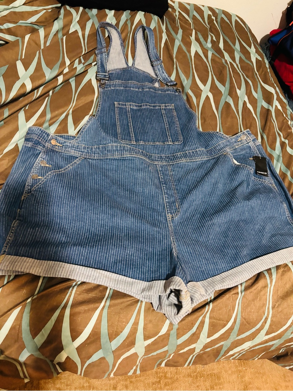 torrid Blue Corduroy Short Overalls